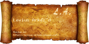Levius Arkád névjegykártya